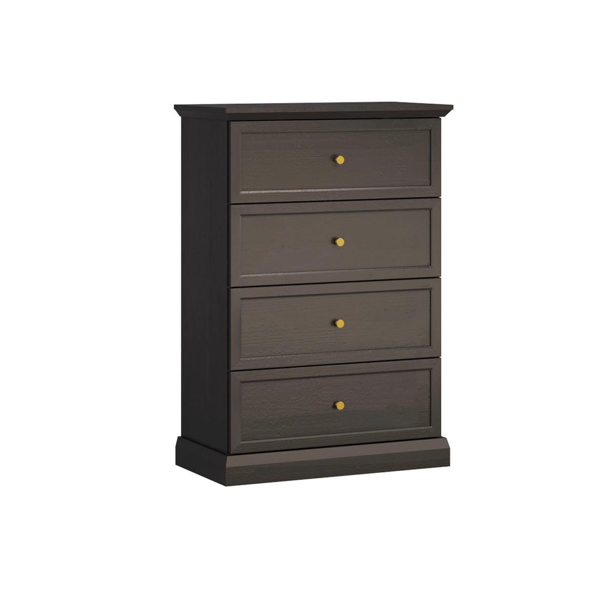 KOMMODE Toja Anthrazitfarbenes Holz - Braun, Holzwerkstoff (75.3/110.3/39.5cm) - Petits-meubles