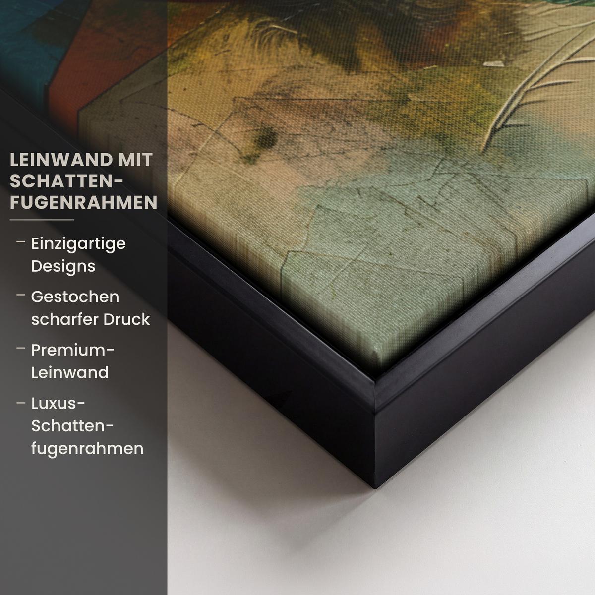 LEINWAND Bilder mit Rahmen - Kunst - Abstrakt - Modern - 70x50 - Gelb, Textil (70/50cm) - MuchoWow