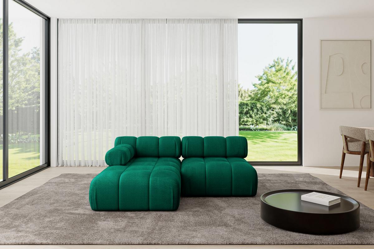 ECKSOFA modulares Sofa Razon-L1 - 190x160x70 cm Dunkelgrün Velours - Dunkelgrün, Holzwerkstoff/Textil (190/160cm) - ALTDECOR