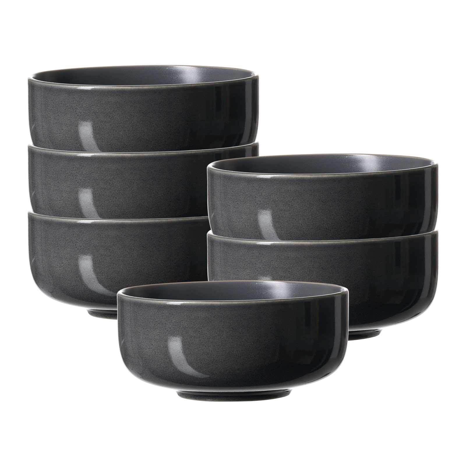 MÜSLISCHALEN Toledo dunkelgrau ø 14,5 cm 6er Set - Dunkelgrau, Keramik (14.5cm) - Ritzenhoff Breker