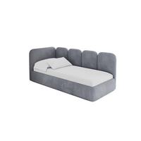 EINZELLBETT Jugendbett mit Bettkasten, Rechts - VELY 80x200 Grau - Blaugrau, Holzwerkstoff/Textil (80/200cm) - ALTDECOR