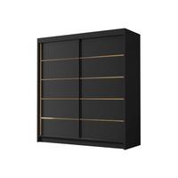 SCHIEBETÜRENSCHRANK Bali IV - Goldfarben/Schwarz, Holzwerkstoff/Metall (180/215/58cm) - MIRJAN24