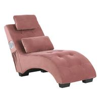 CHAISELONGUE Samtstoff Rosa Simorre - Rosa, Textil (157/82/66cm) - Beliani
