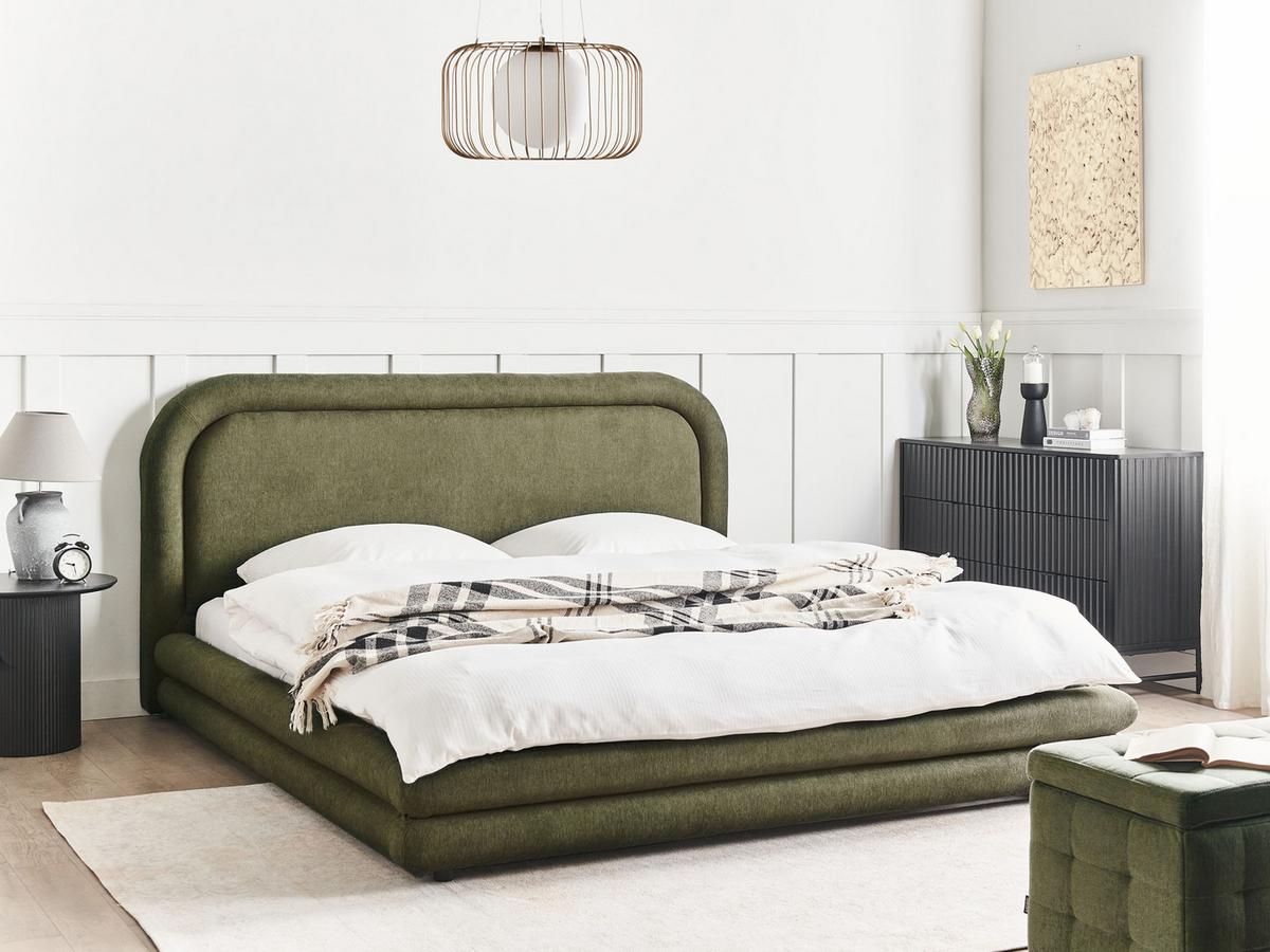 POLSTERBETT mit Lattenrost 180x200 cm Grün Lavardens - Grün, Textil (180/200cm) - Beliani