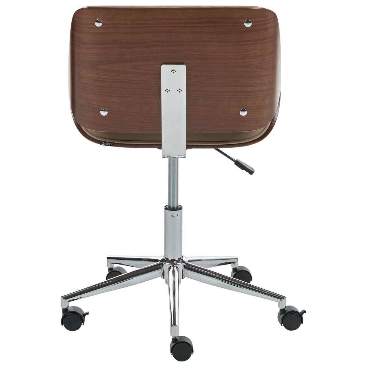 SCHREIBTISCHSTUHL Kunstleder Beige Totowa - Beige/Silberfarben, Kunststoff/Metall (54/77/39cm) - Beliani