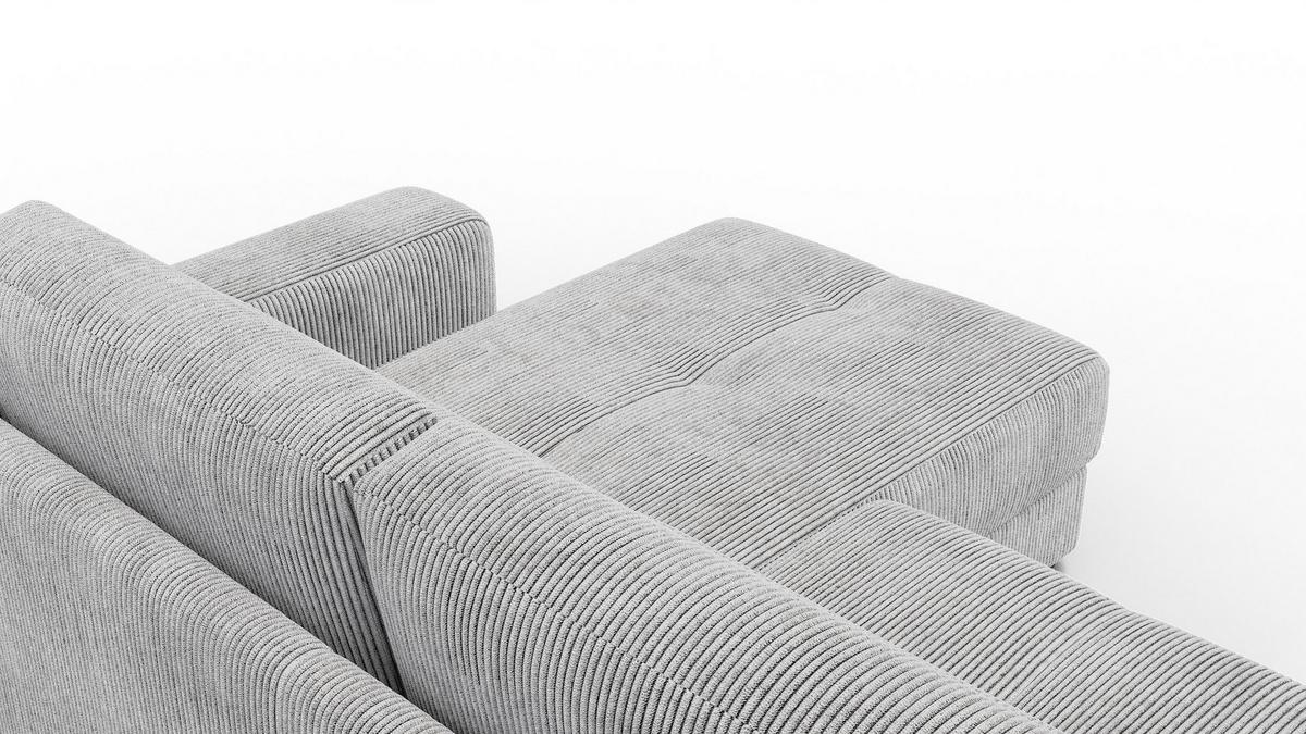 ECKSOFA OLI 4-Sitzer rechts, hellgrau - Hellgrau, Holz/Textil (295/172cm) - Wozimo
