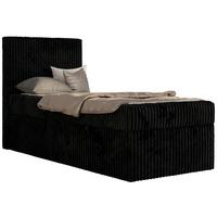 JUGENDBETT TILIO 90/200 - Schwarz - H3 - Links Seite - Schwarz, Textil (90/200cm) - MKS