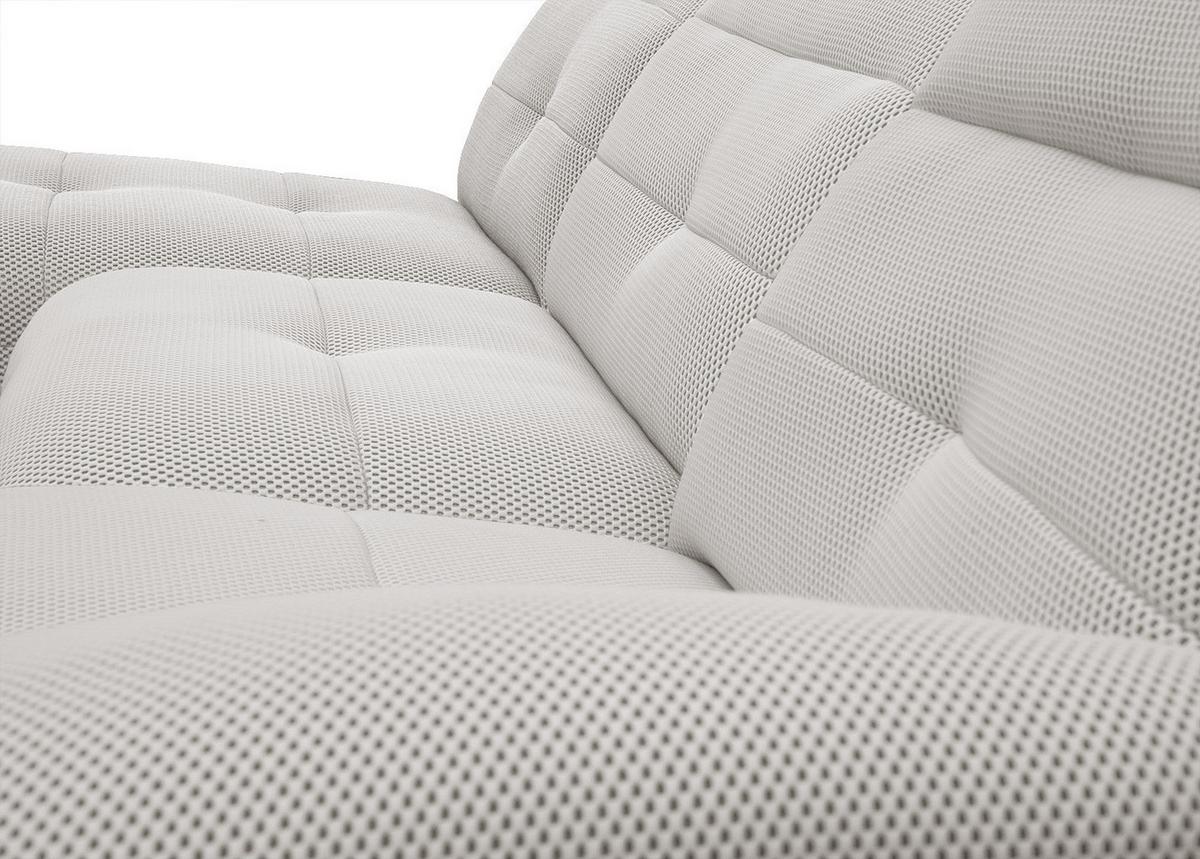 ECKSOFA TRENTO 4-Sitzer, ecru - Ecru/Schwarz, Holzwerkstoff/Kunststoff (165/262cm) - Wozimo