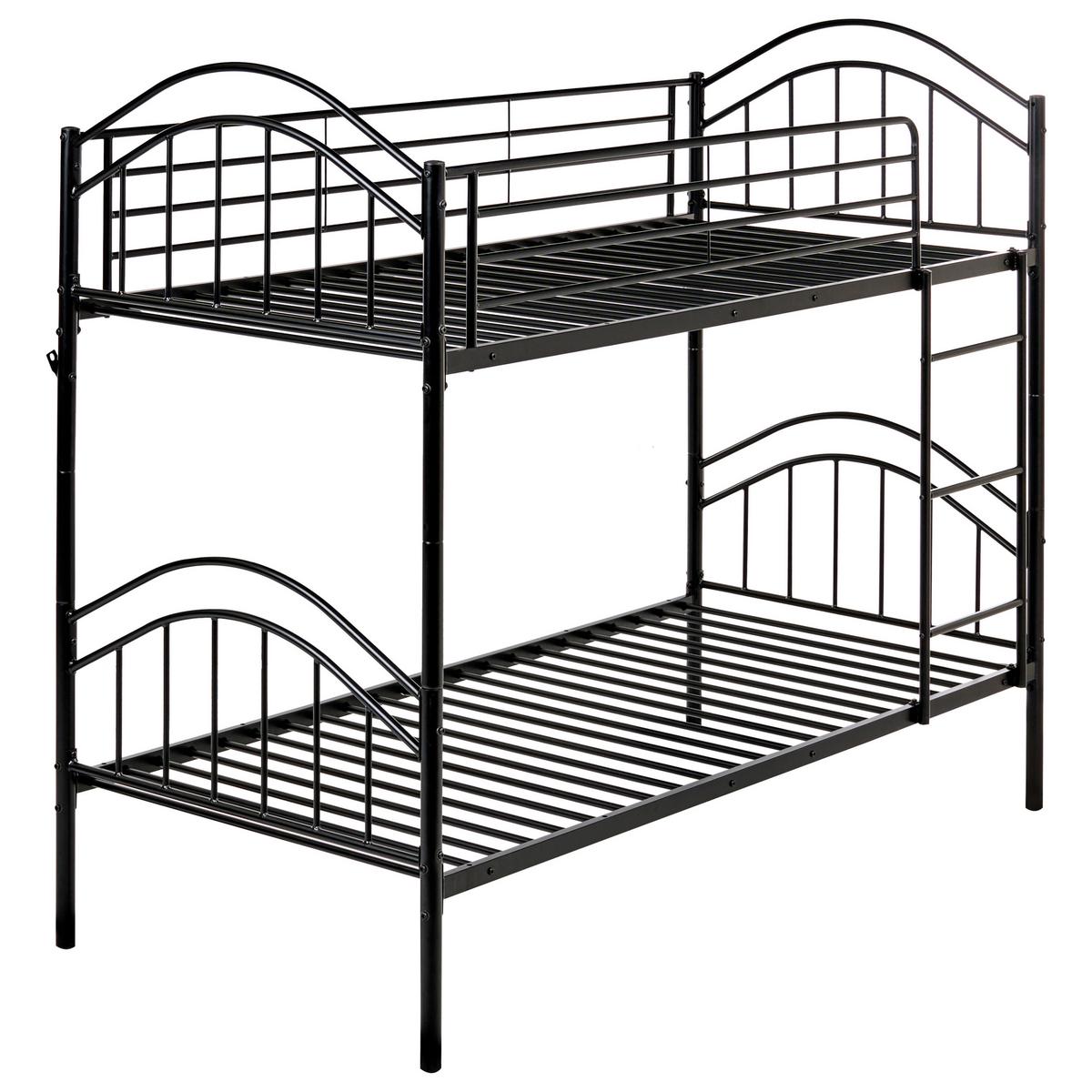 HOCHBETT Metall 90/200 cm Schwarz Chartres - Schwarz, Metall (96/171/209cm) - Beliani