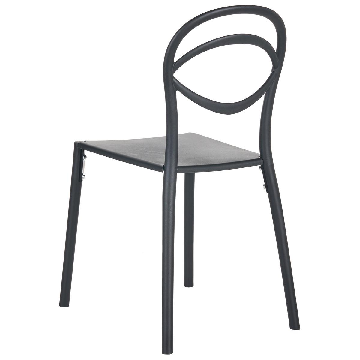 GARTENSTUHL 4er-Set Schwarz Covolo - Schwarz, Kunststoff (50/86/52cm) - Beliani