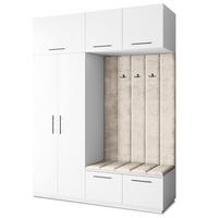 GARDEROBENSCHRANK REMA 180/240/60 cm Modern Weiß - Beige/Weiß, Holzwerkstoff (180/240/60cm) - MASSENO