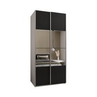 SCHWEBETÜRENSCHRANK 245,5/100/64 2-türig - Silberfarben/Schwarz, Holz/Metall (100/245/64cm) - Abiks Möbel