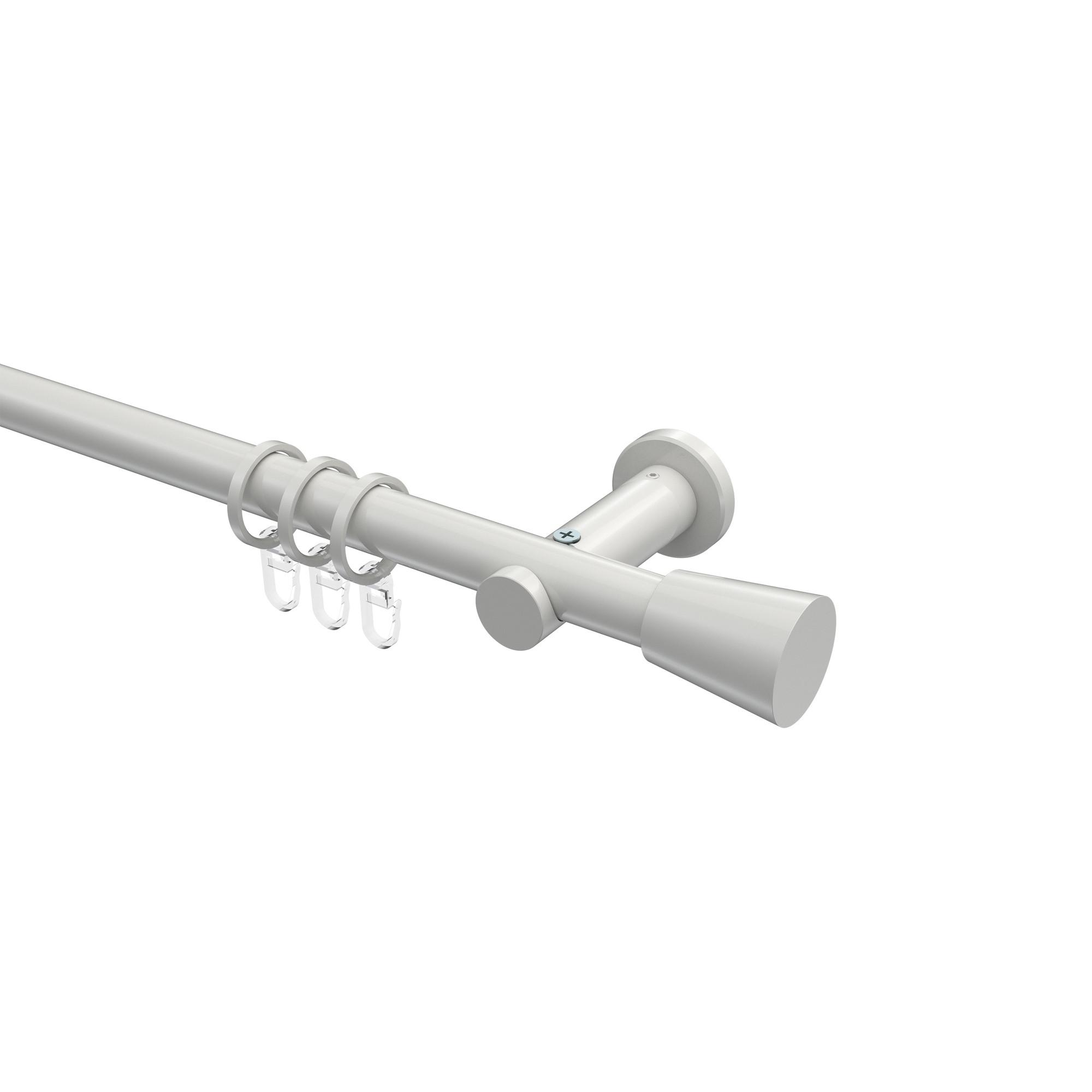 GARDINENSTANGE Platon Sitra 520 cm (geteilt in 4 x 130 cm), 1-läufig, 20 mm Ø Weiß - Weiß, Metall (520cm) - INTERDECO