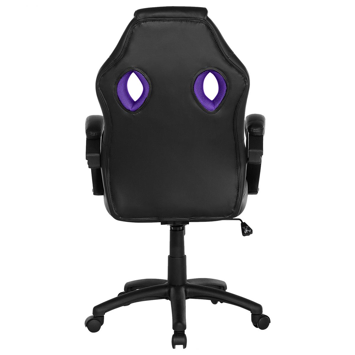 GAMINGSTUHL Kunstleder Schwarz/Violett Fighter - Schwarz, Kunststoff/Textil (65/108/65cm) - Beliani