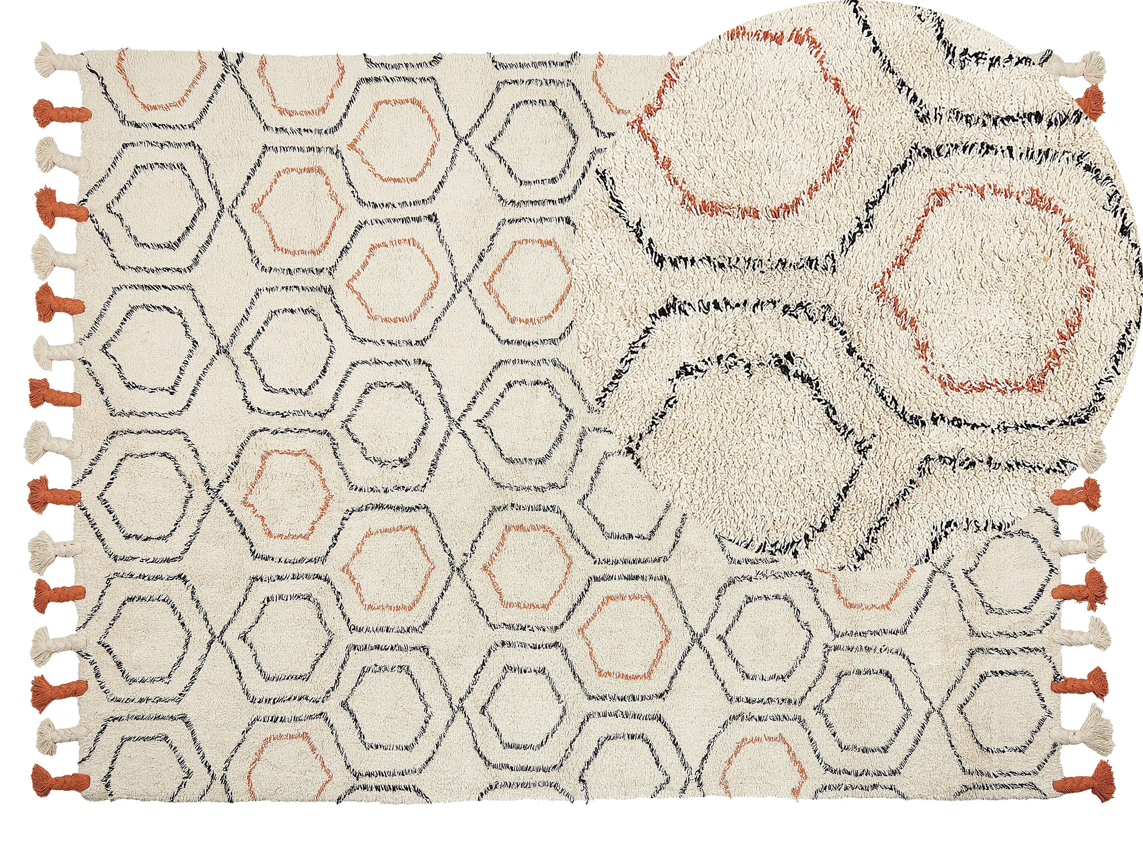KURZFLOR-TEPPICH Hajipur 200/140 cm - Beige, Textil (140/200cm) - Beliani