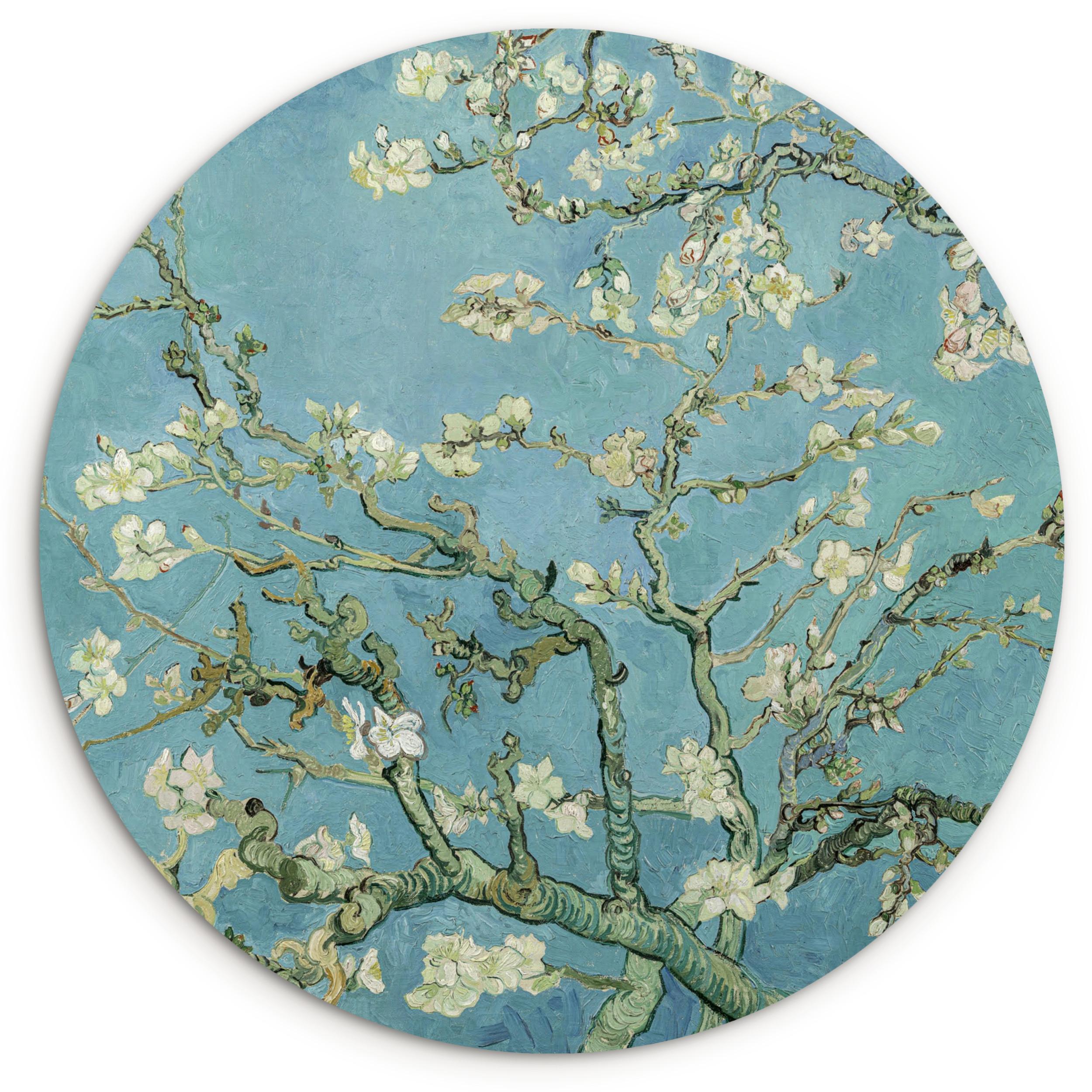 WANDBILD Van Gogh - Mandelblüte - Alte Meister - Kunst - Vintage Room Decor 140x140 cm - Pastellblau, Kunststoff (140/140cm) - MuchoWow