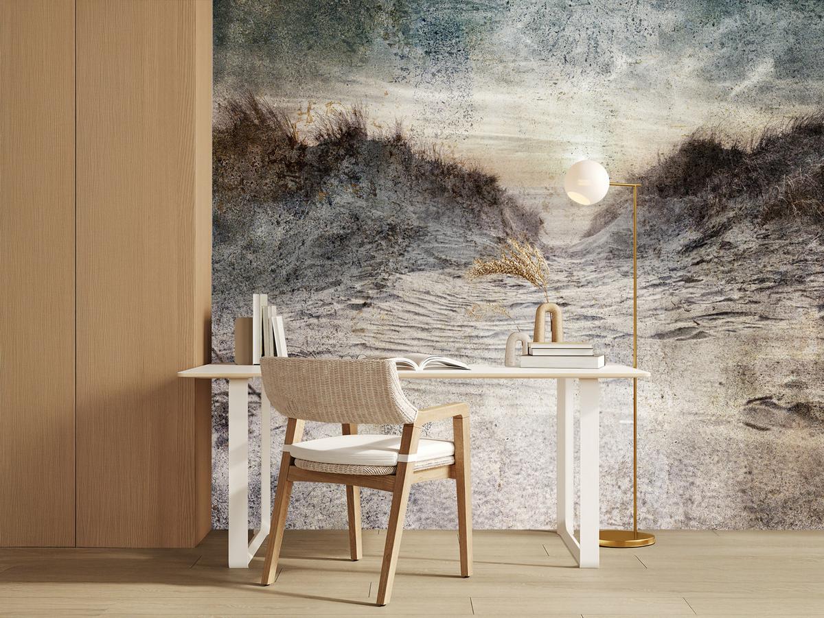 FOTOTAPETE Abstrakter Strand Beton Abstraktion 150x105 - Beige/Braun, Papier (150/105cm) - Muralo