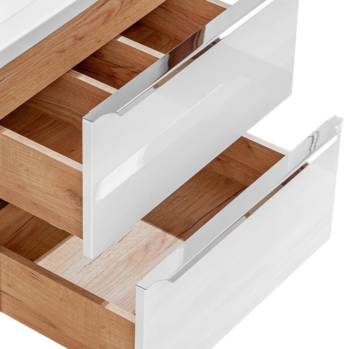 DOPPELWASCHTISCH 140.4cm April Weiß - Weiß, Holzwerkstoff (140.4/59/46cm) - Petits-meubles