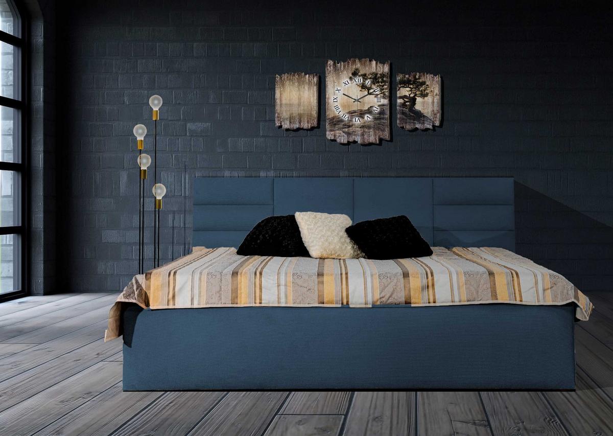 POLSTERBETT Madera Blau 100 x 200 x 40 cm Stauraum unter der Liegefläche Mit hochwertiger Matratze H2 (bis 100 kg) und Lattenrost - Blau, Textil (100/200cm) - Halmon Schlafkomfort Betten 