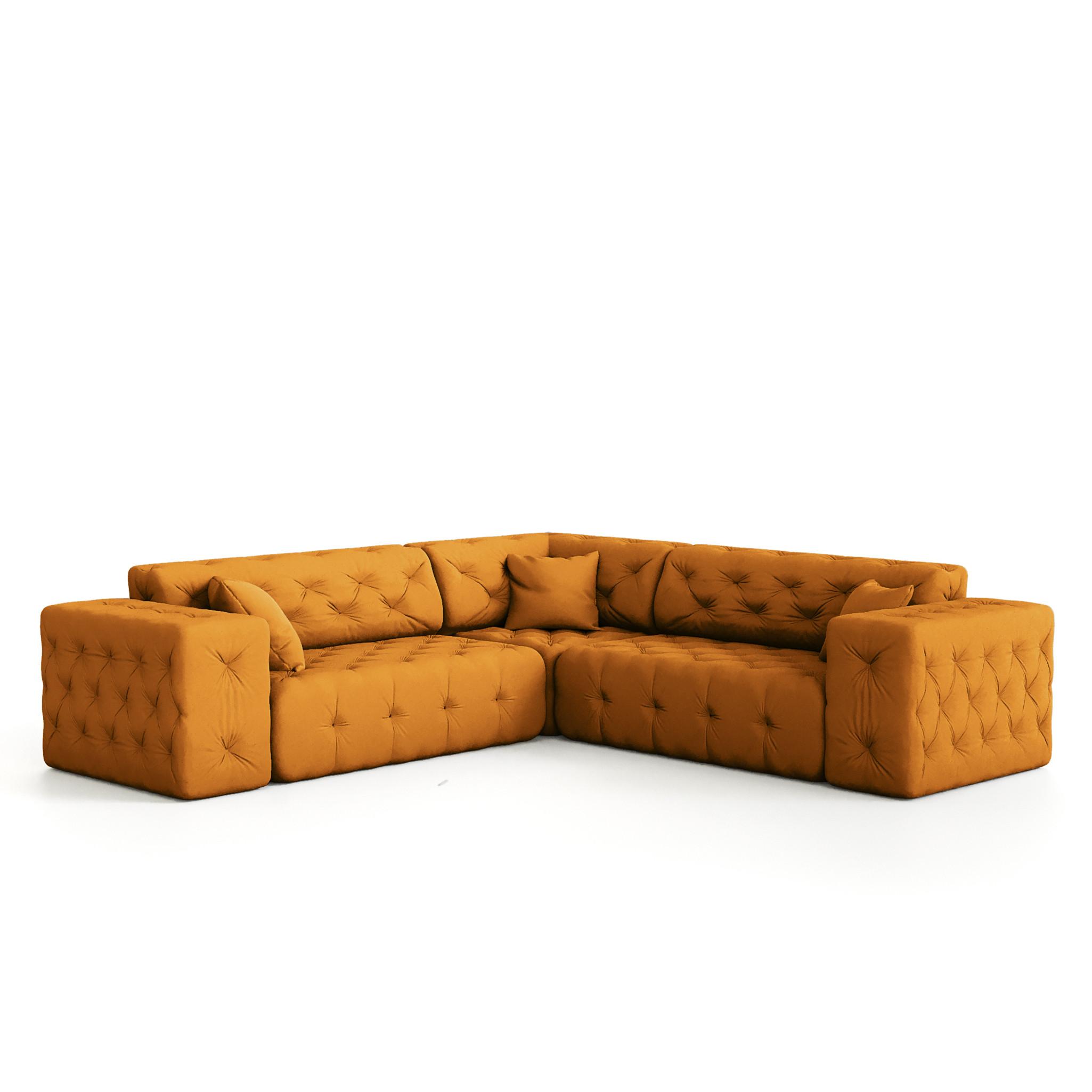 ECKSOFA Chantal - Gelb, Holzwerkstoff/Textil (246/246cm) - Fun Möbel