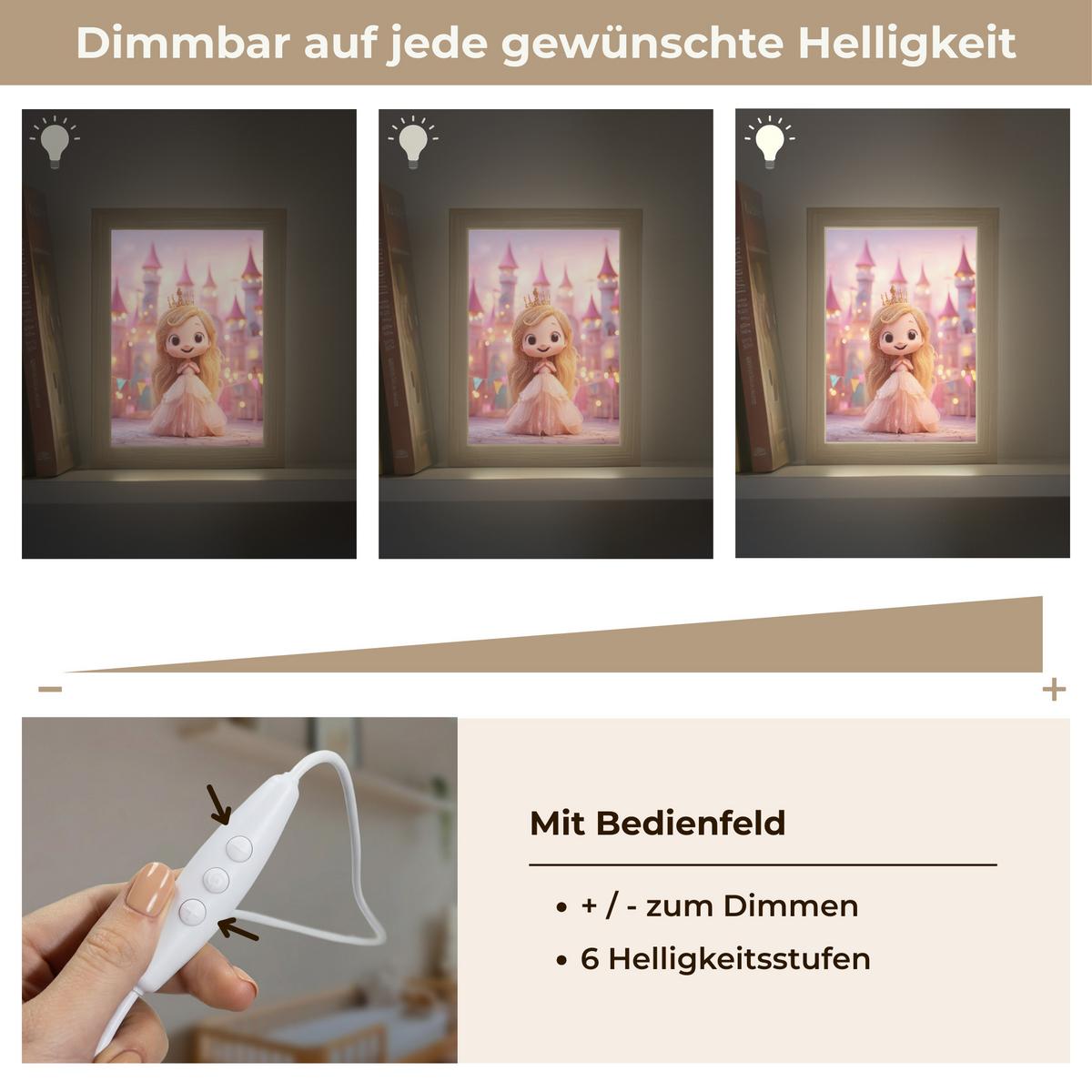 NACHTTISCHLAMPE Prinzessin - Rosa - Schloss 15x20 cm - Rosa, Holzwerkstoff (8/15/20cm) - OnlyWow