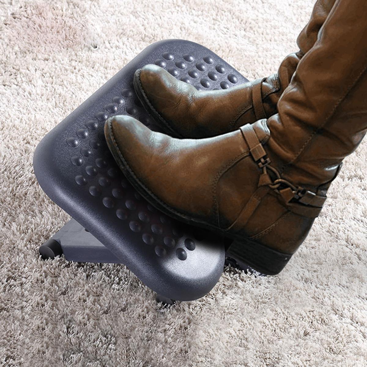 ERGONOMISCH Fußstütze Fußablage Fuß Stütze Relax Büro Neigung Höhe verstellbar - Dunkelgrau, Kunststoff (35/17/46cm) - HOMCOM