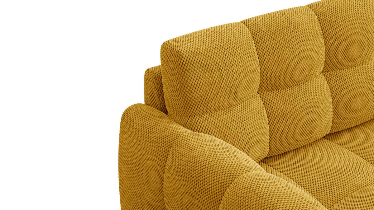 SOFA MELLOW 2-Sitzer, safran - Gelb/Schwarz, Holz/Textil (153/87/98cm) - Wozimo
