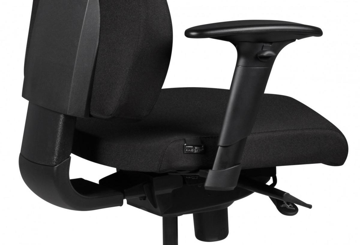 BÜROSTUHL Stoff mit verstellbarer Rückenlehne, Kopfstütze und Aluminiumfußkreuz KOMFORT PLUS - Silberfarben/Schwarz, Textil/Metall (70/141/60cm) - KADIMA DESIGN