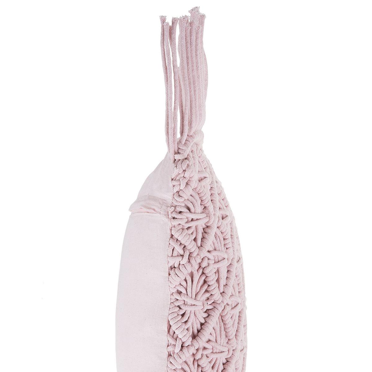 DEKOKISSEN 2er-Set Pastellrosa 40/40 cm Yaniklar - Pink, Naturmaterialien/Textil (40/40cm) - Beliani