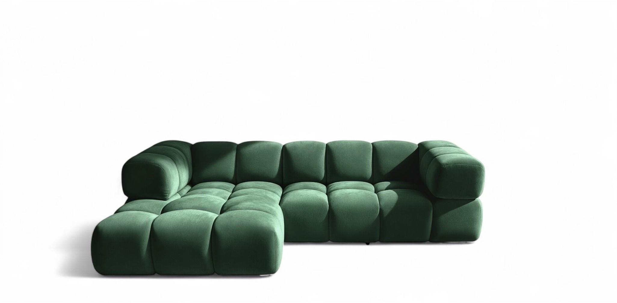 ECKSOFA Blanche In Bluvel - Grün, Holzwerkstoff/Textil (280/150cm) - Fun Möbel