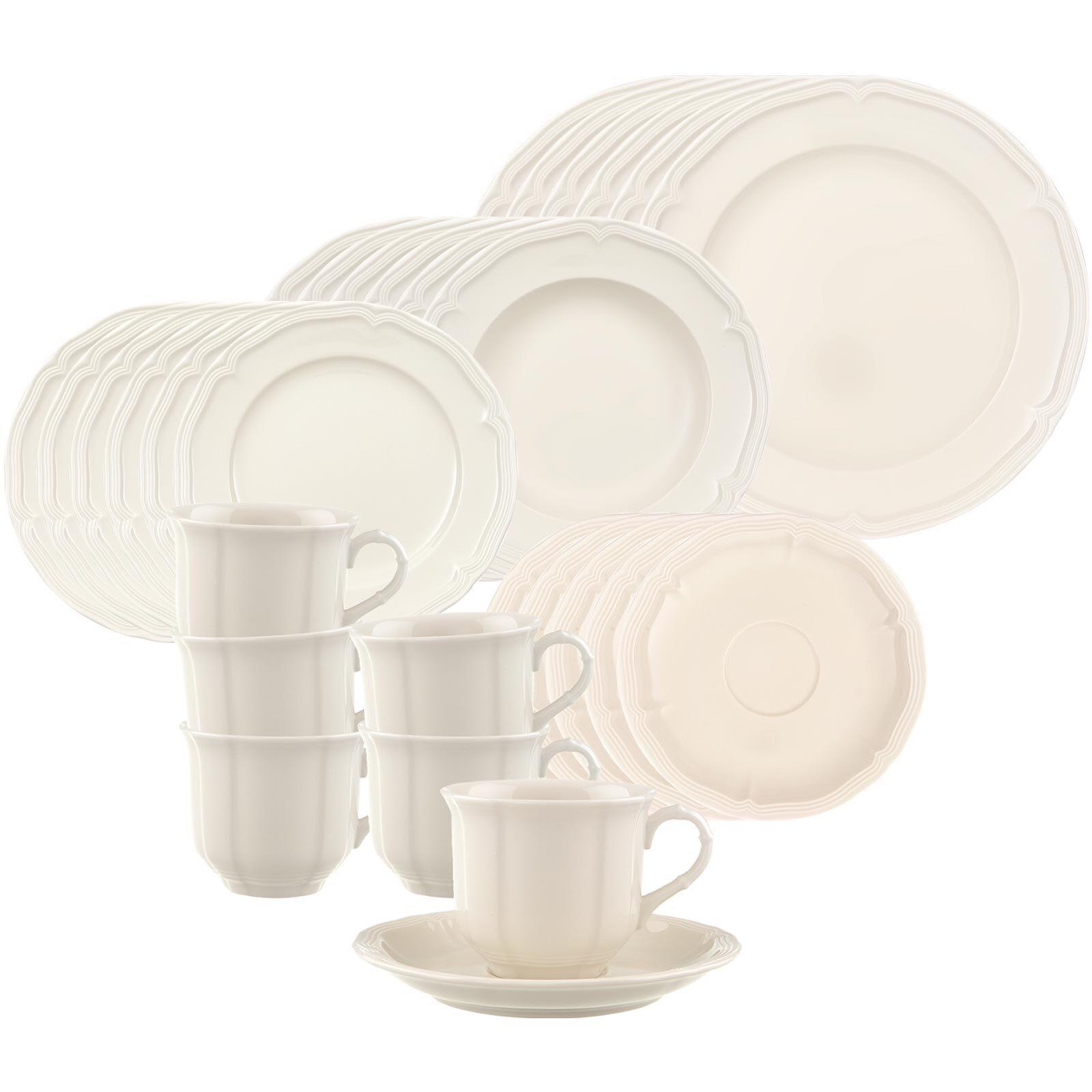 KOMBISERVICE Manoir weiß 30-tlg. - Weiß, Keramik (20.7/2.2/20.7cm) - Villeroy & Boch