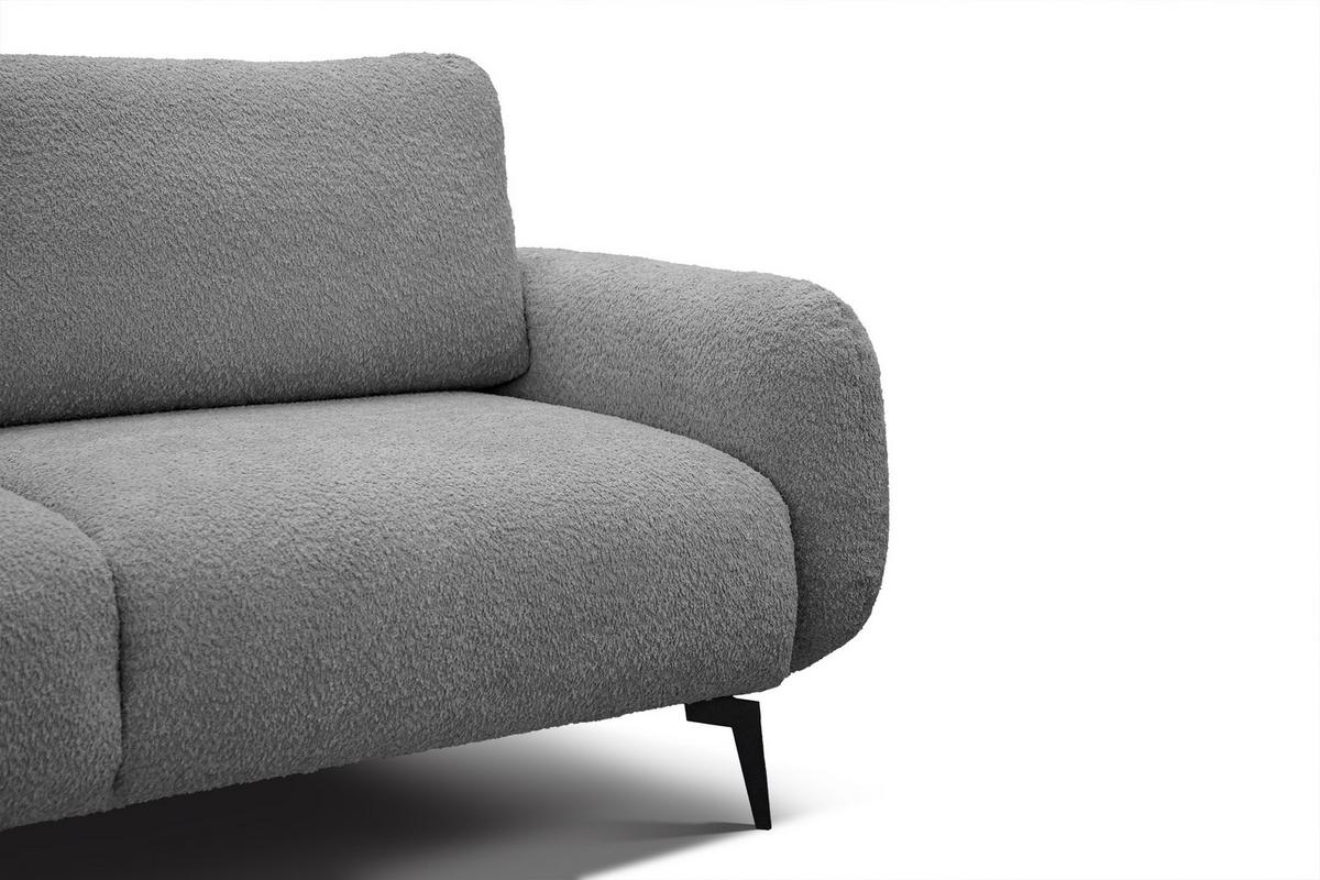SOFA FEBE 3-Sitzer, grau - Schwarz/Grau, Holz/Textil (190/82/96cm) - Wozimo
