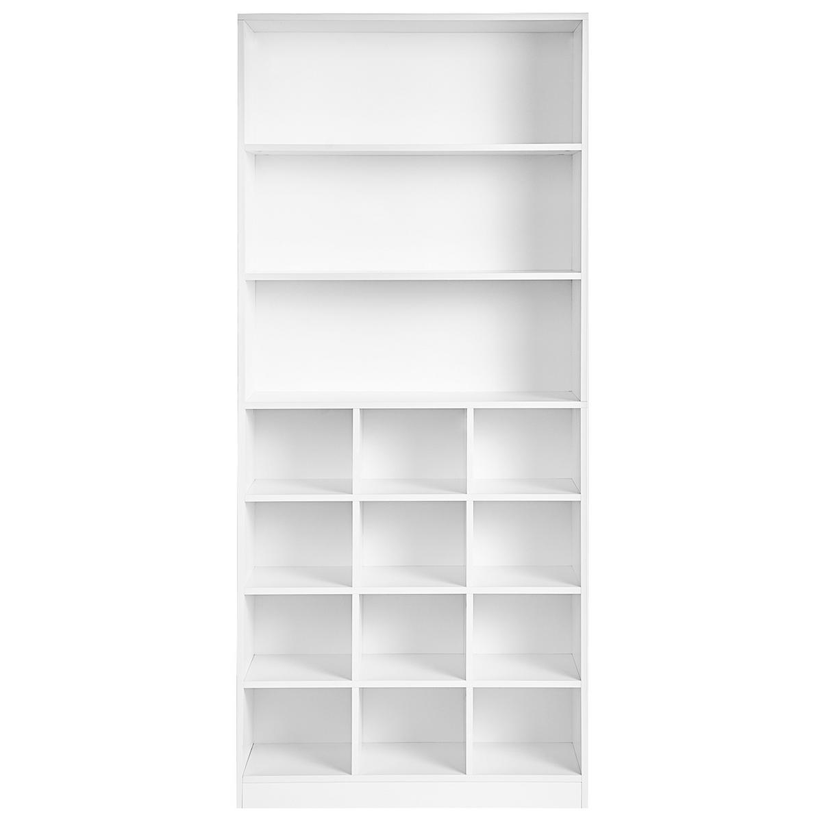 SCHUHSCHRANK Weiß Lajamanu - Weiß, Holzwerkstoff (80/180/30cm) - Beliani