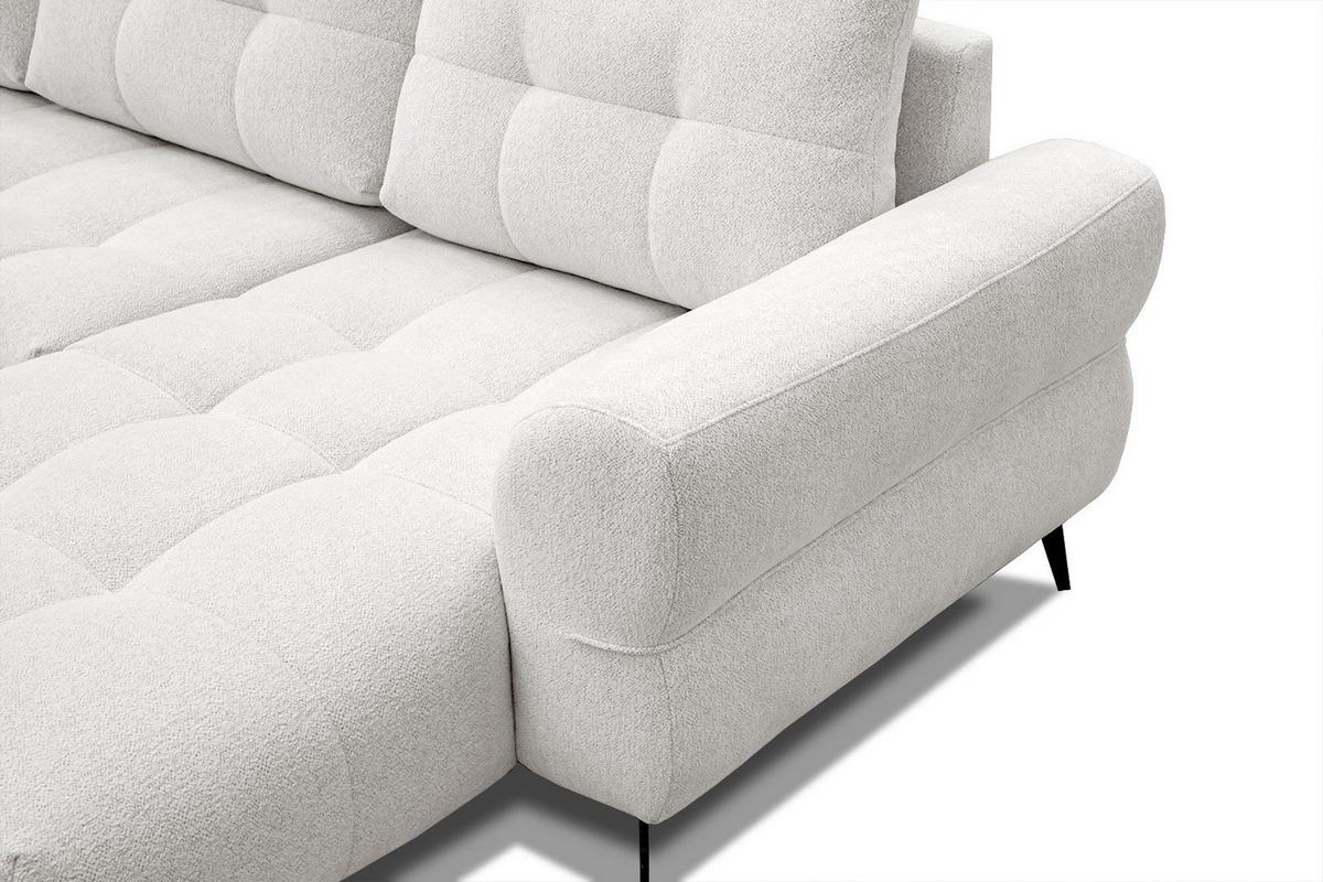 ECKSOFA SALVINI 4-Sitzer, weiß - Schwarz/Weiß, Holzwerkstoff/Textil (292/158cm) - Wozimo