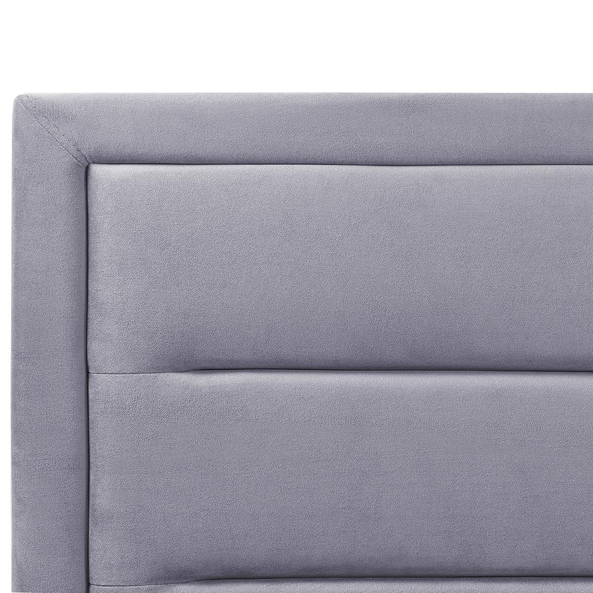 POLSTERBETT 180x200 cm Grau Rouen - Dunkelgrau, Textil (180/200cm) - Beliani