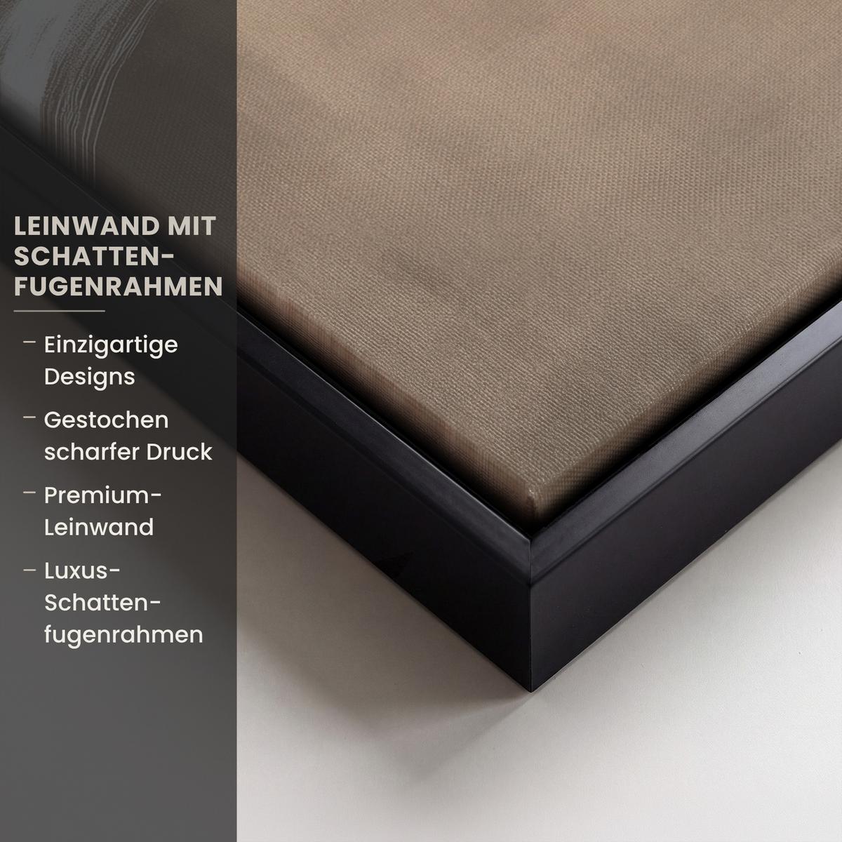 LEINWAND Bilder mit Rahmen - Farbe - Braun - Japandi - 40x30 - Kupferfarben, Textil (40/30cm) - MuchoWow