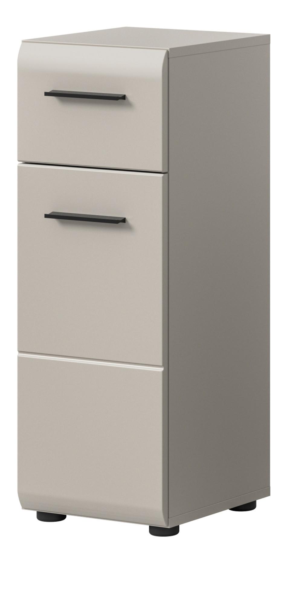 BADKOMMODE Kaschmir 30 x 80 cm, Badschrank mit Vollauszug-Schubkasten - Kaschmir/Schwarz, Holzwerkstoff/Kunststoff (30/80/30cm) - Inn.Furn