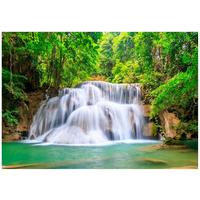 FOTOTAPETE Wasserfall 3D Natur 150x105 - Multicolor, Papier (150/105cm) - Wallarena