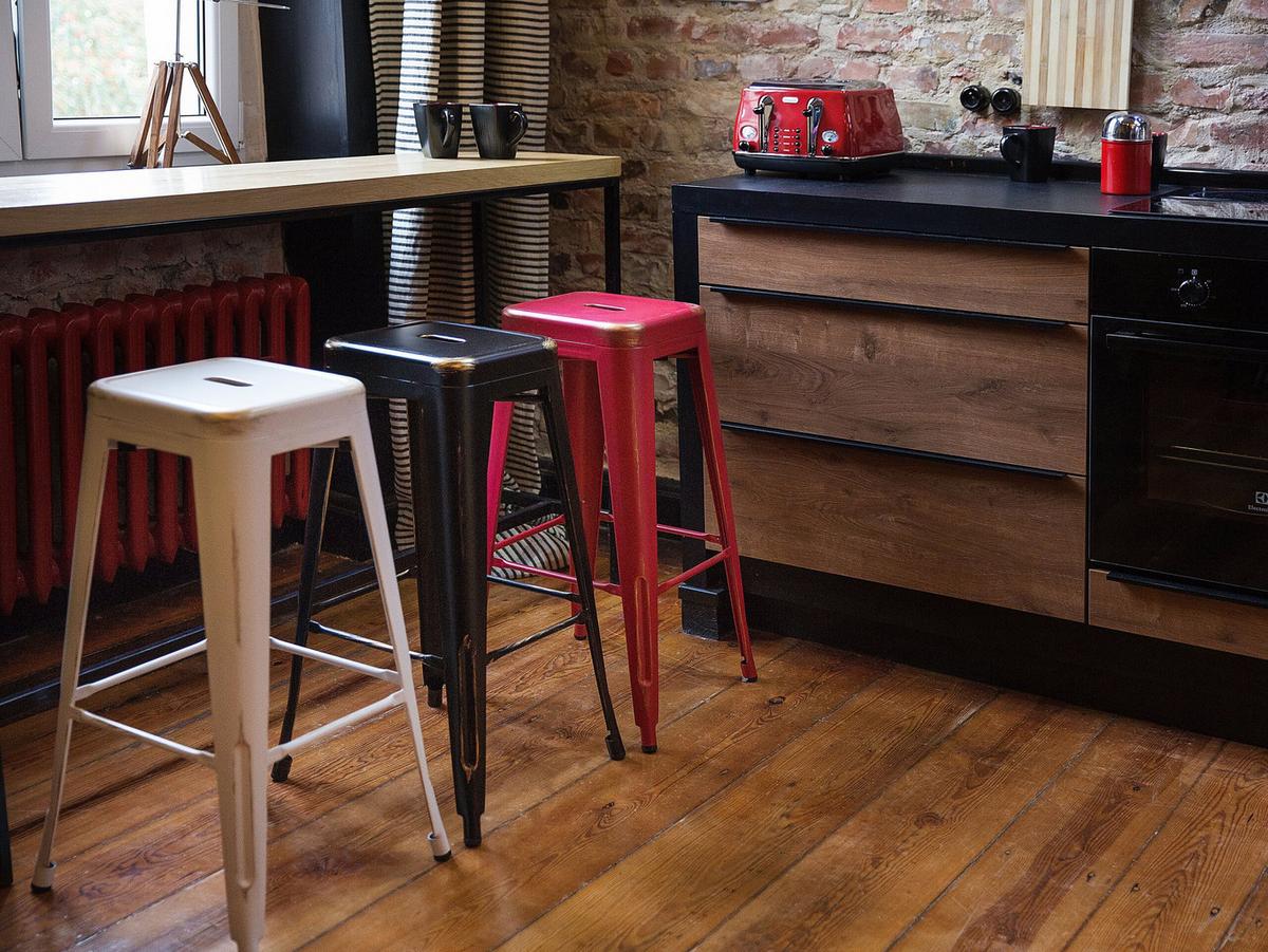 BARHOCKER 2er-Set Metall Schwarz Cabrillo - Schwarz, Metall (42/76/42cm) - Beliani