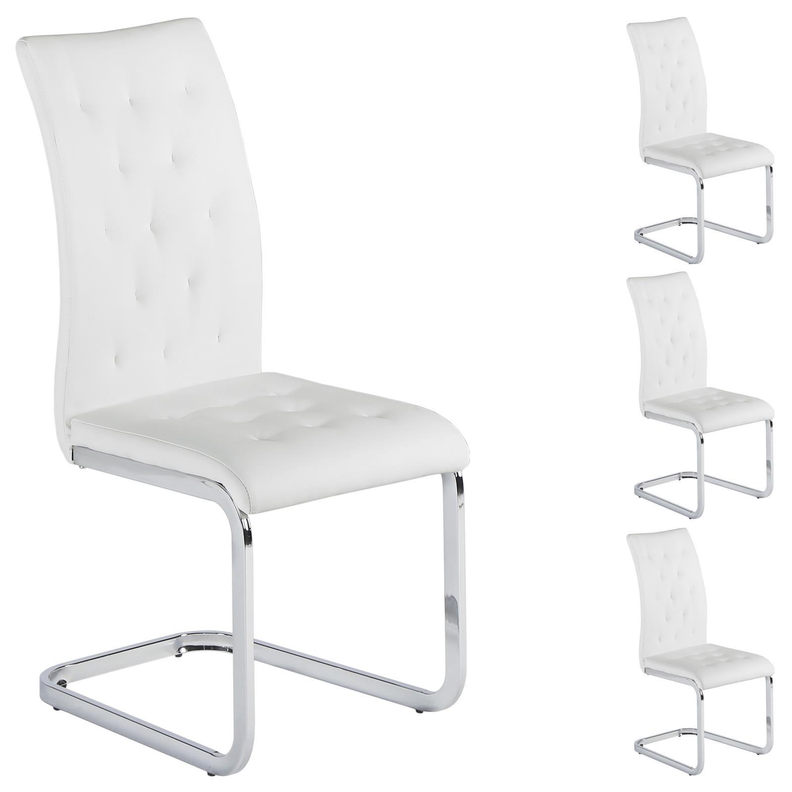 SCHWINGSTUHL CHLOE 4er-Set weiß - Weiß, Textil/Metall (43/100/57cm) - IDIMEX
