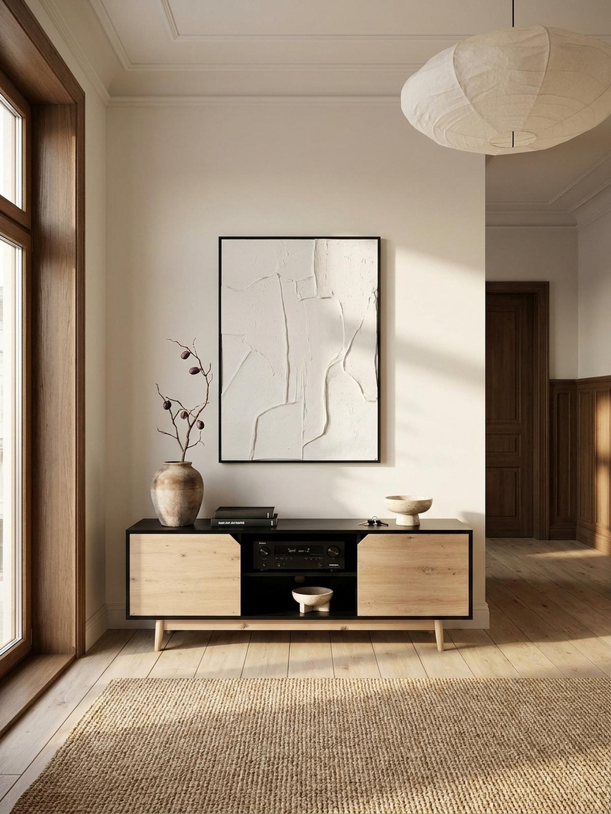 TV-LOWBOARD mit Eiche-Dekor, 2 Türen, modern, Schwarz-Beige 150x40x55 cm - Eichefarben/Schwarz, Holz (150/55/40cm) - KADIMA DESIGN