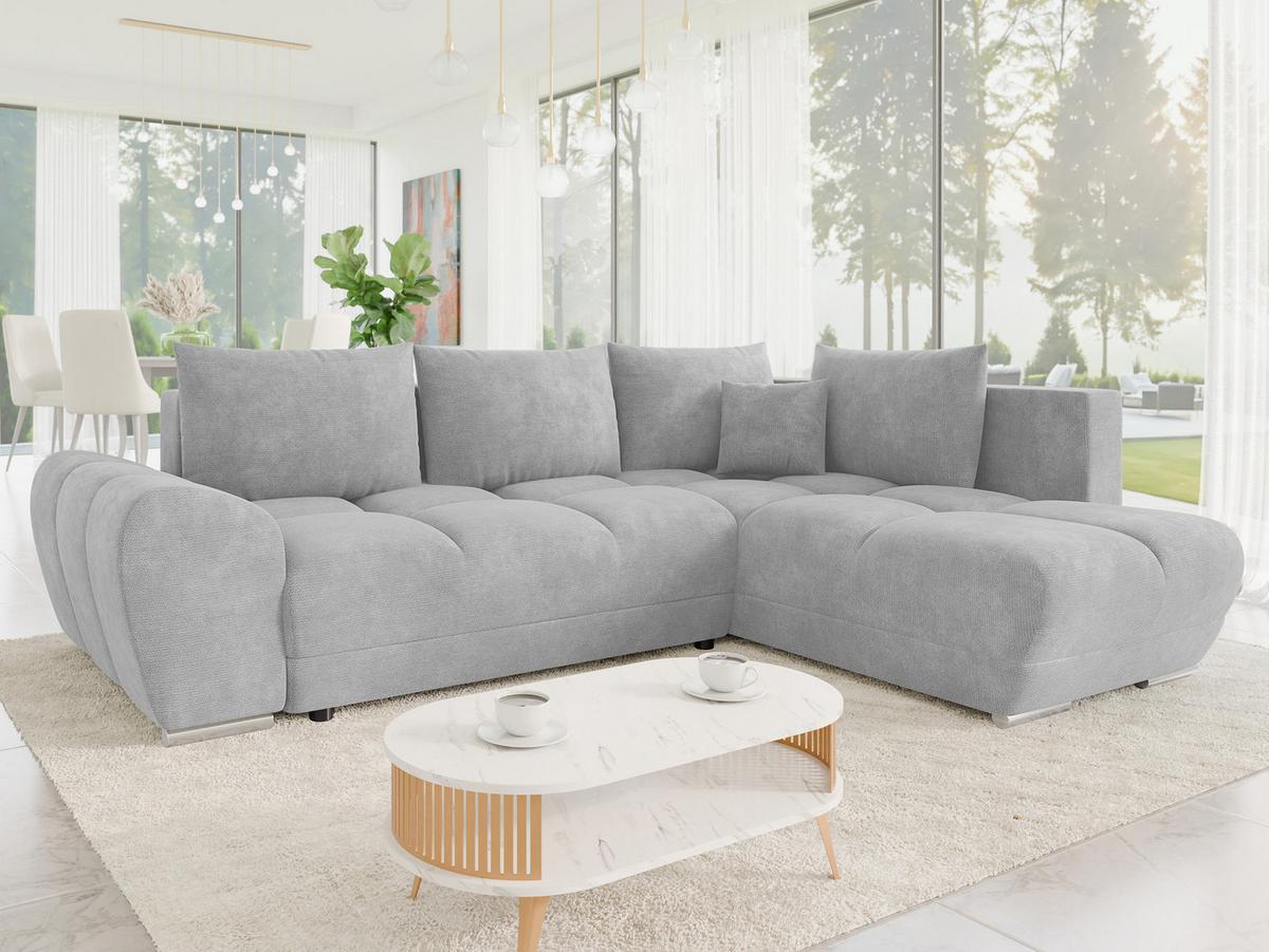 ECKSOFA Forest, Seite: Rechts - Silberfarben/Schwarz, Holz/Kunststoff (290/183cm) - MIRJAN24