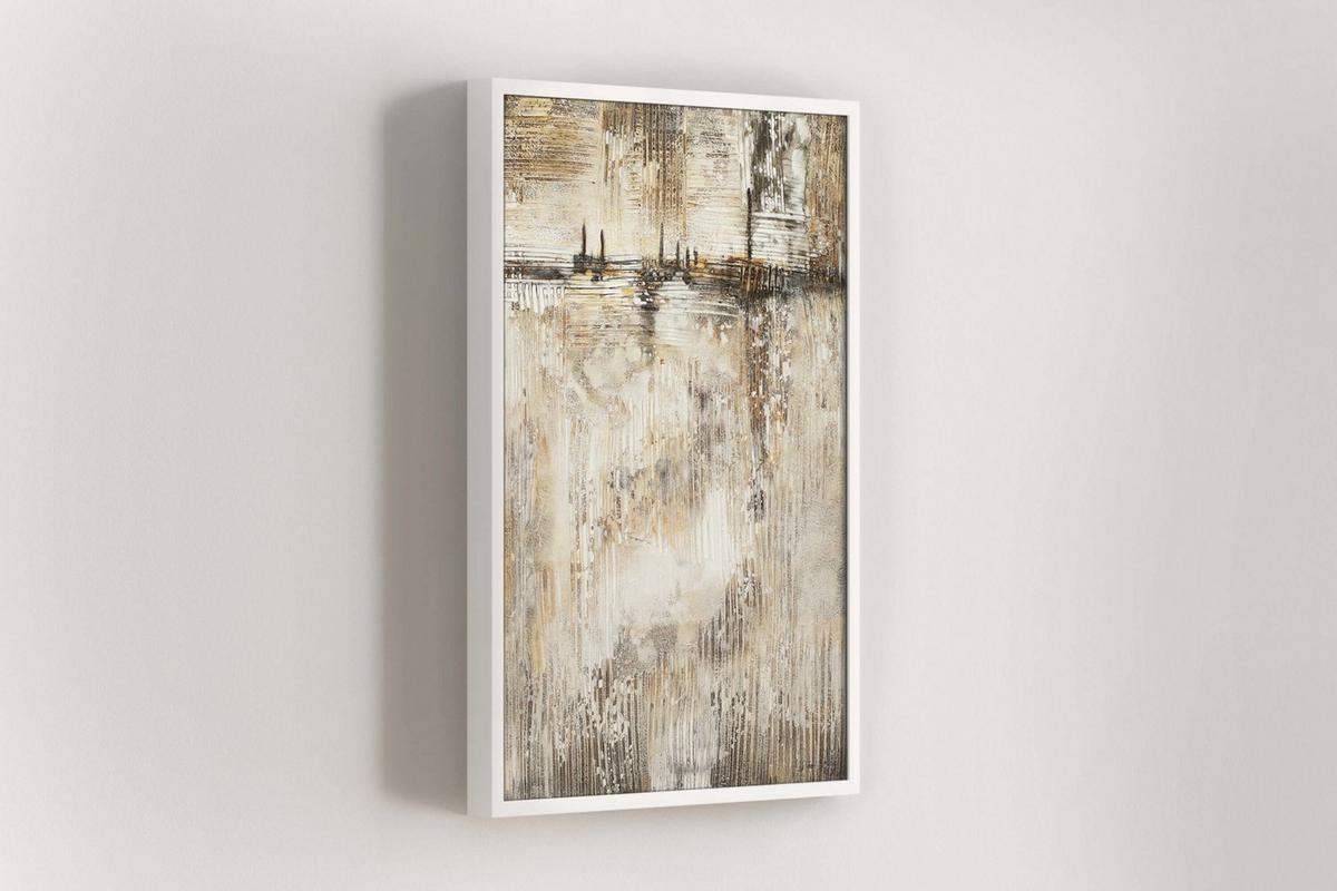 ACRYLBILD HANDGEMALT 60/80 cm - Beige/Braun, Holz/Textil (60/80cm) - KUNSTLOFT