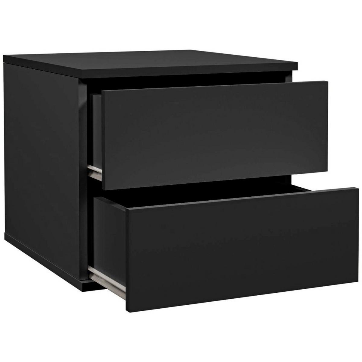 SCHUBKASTENEINSATZ Marpol mit zwei Schubladen, schwarz, 45x45 cm - Schwarz, Holzwerkstoff (45/40/45cm) - Beautysofa