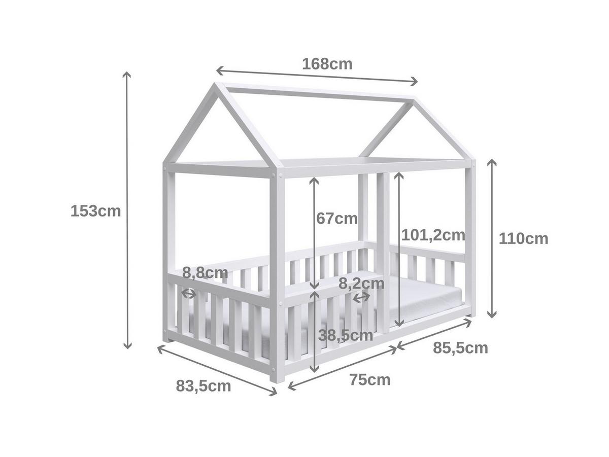 KINDERBETT TAMI 80x160 cm Grau - Grau, Holz (80/160cm) - MASSENO