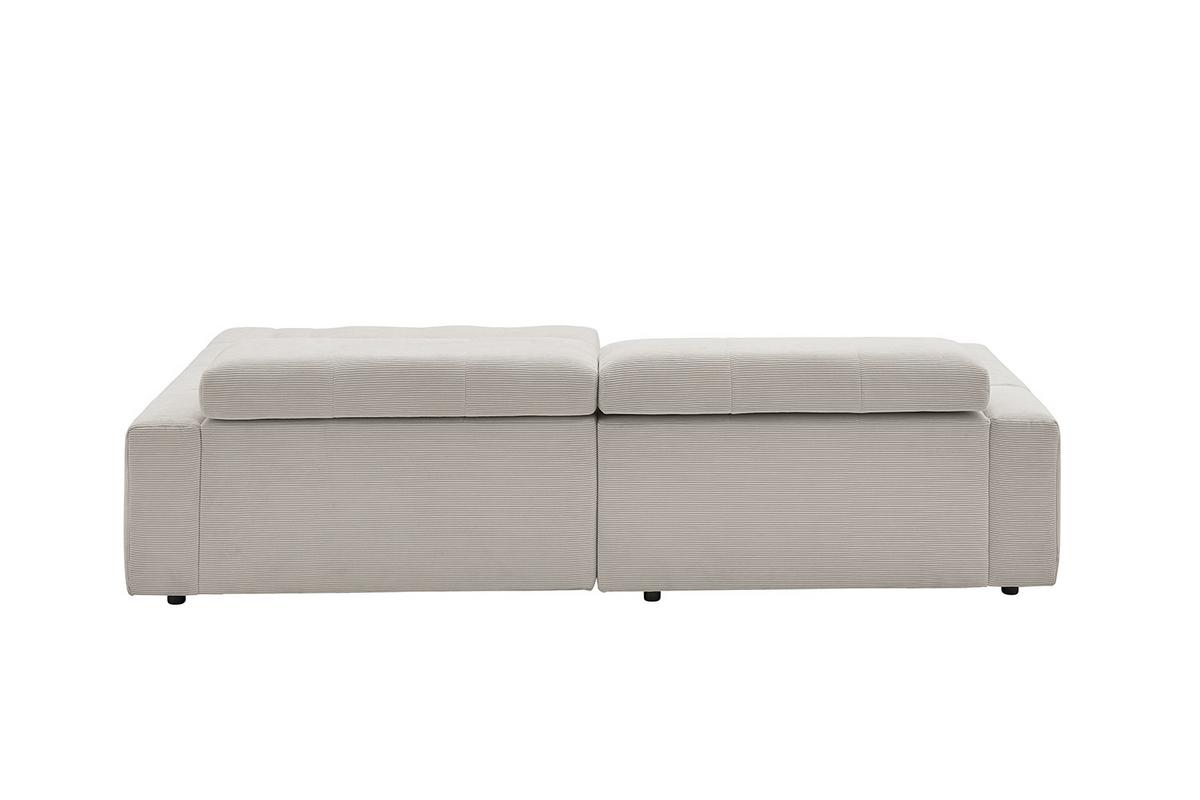 ECKSOFA RENO Silber Cord - Silberfarben/Schwarz, Kunststoff/Textil (258/217cm) - KAWOLA
