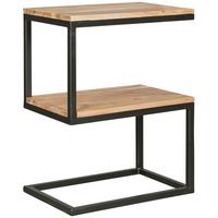 BEISTELLTISCH Massivholz S-Design Metallgestell Ablageflächen INDI, Beige 45x30x60 cm - Beige/Schwarz, Holz/Metall (30/45/60cm) - KADIMA DESIGN