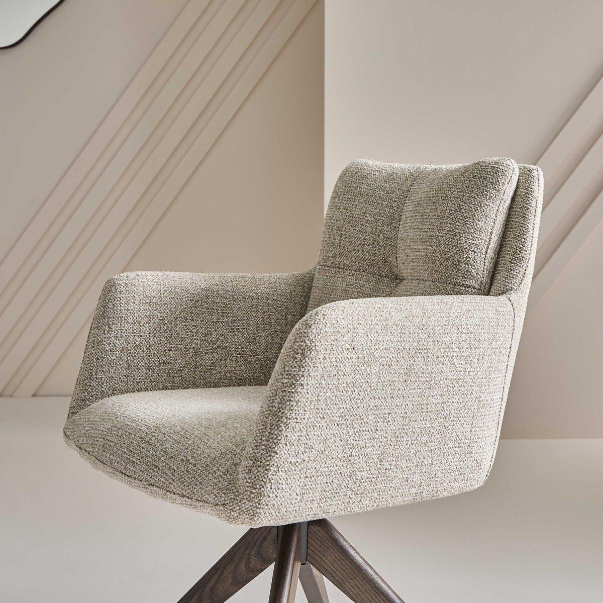 BRIDGE-STUHL mit massivholzbeinen - dante 61/67/86 cm - Beige, Holzwerkstoff (67/86/61cm) - Signature