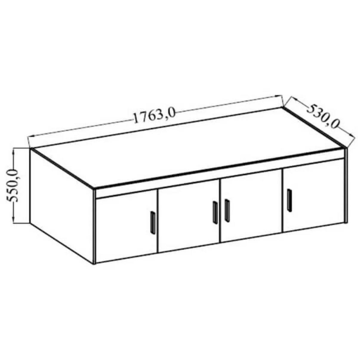 DREHTÜRENSCHRANK Elena mit 4 Türen und 2 Schubladen, mit Aufsatz Eiche Lefkas - Eichefarben, Holzwerkstoff (176/245/53cm) - Beautysofa