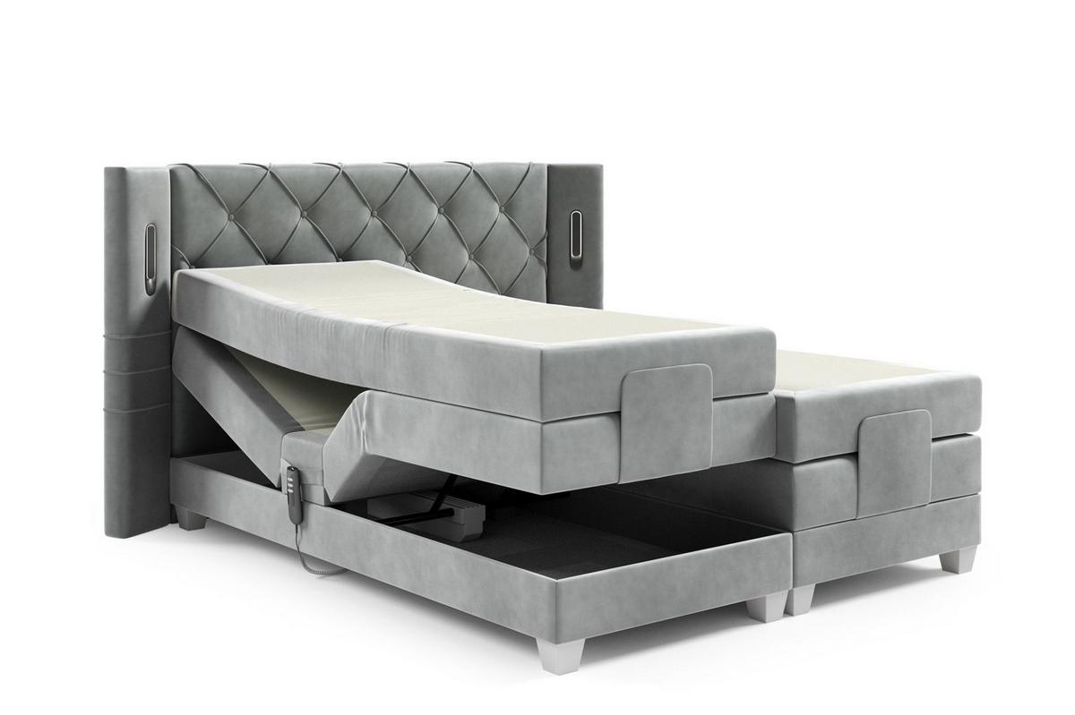 BOXSPRINGBETT Elektrisch Steve - Dunkelbraun, Holzwerkstoff/Textil (140/200cm) - Fun Möbel